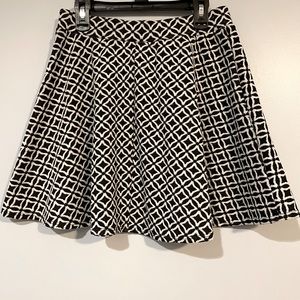 Vintage black and white diamond pattern skater skirt